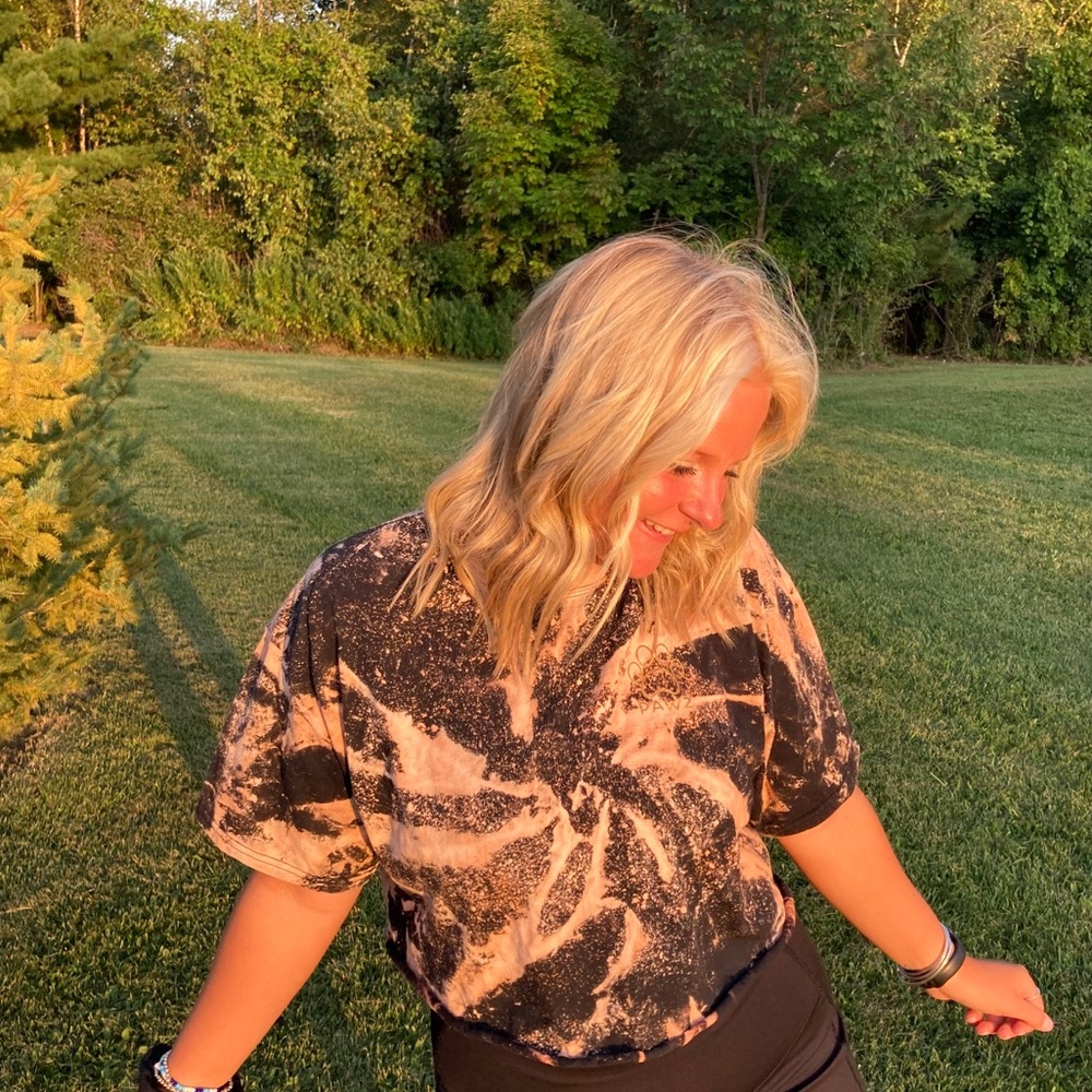 Cropped custom tie dye PAWZ tshirt